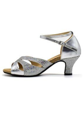 Women's 2.2" Ankle Strap Dance Heels Ballroom Salsa Tango Latin Shoes
